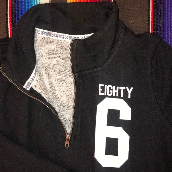 PINK Victoria’s Secret QuarterZip Black Sweatshirt - Picture 3 of 5